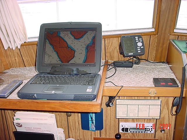 1024x768 laptop display showing Fugawi3 navigation application