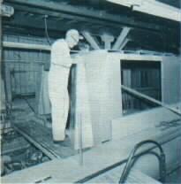 Worker assembling cabin